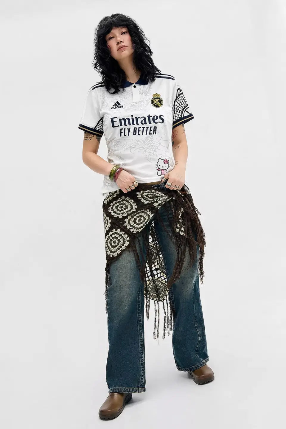 Camisa Real Madrid x Hello Kitty Branco