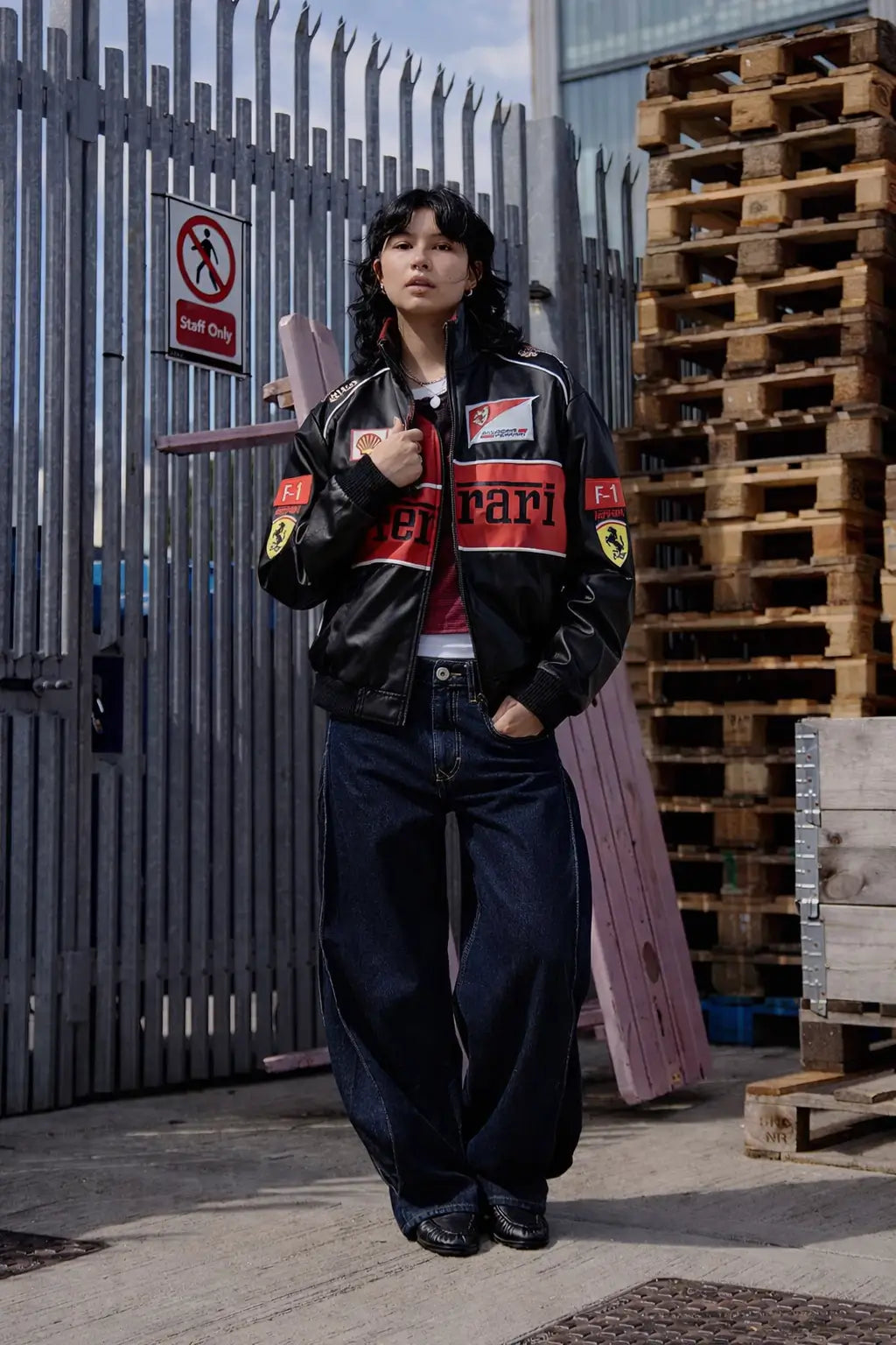 Jaqueta Ferrari Racer Couro