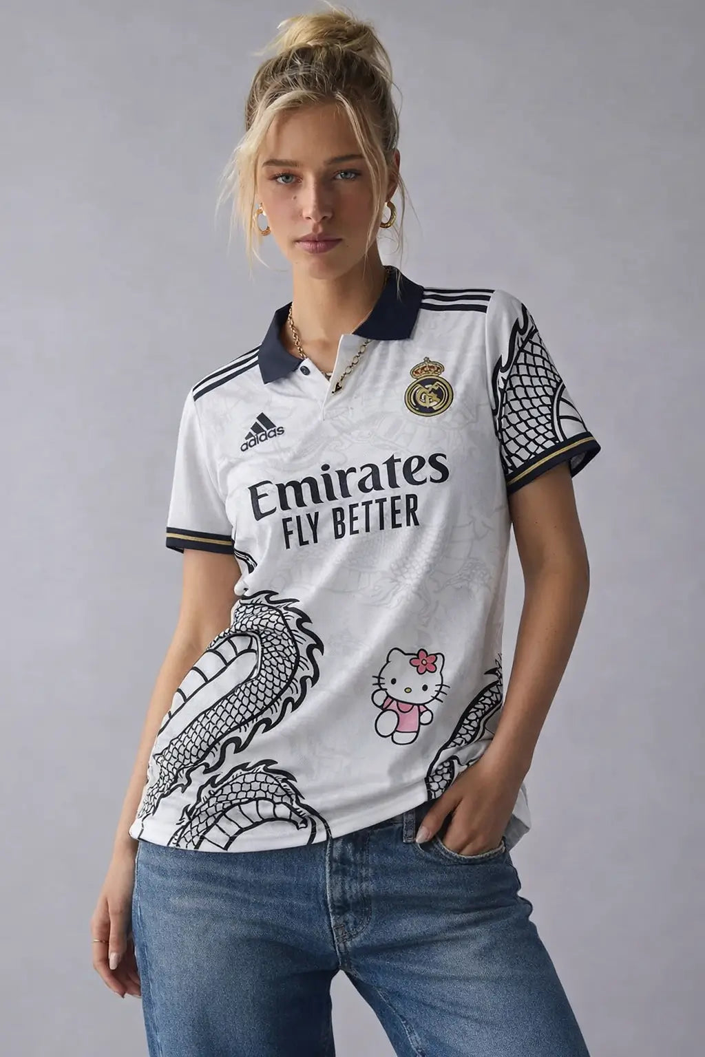 Camisa Real Madrid x Hello Kitty Dragão Chinês